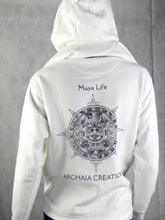 Cargar imagen en el visor de la galería, Sweat-shirt à Capuche Maya Life Couleur Blanc - Archaia Creations

